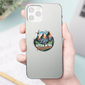 山の中で生活がより良い – 自然冒険 シール (スマートフォン)