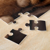 山の中で眠っているオレンジ色の子猫 ジグソーパズル (側面)