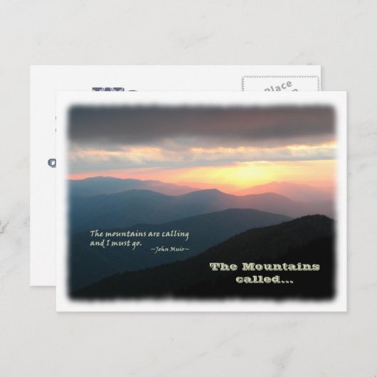 山の中で駆け落ちした/ Mtns呼ばれる – 我々は逃げた！ 案内ポストカード (正面/裏面)