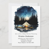 山の中にかわいい冒険ベイビーシャワー 招待状 (正面)