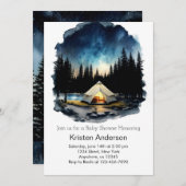 山の中にかわいい冒険ベイビーシャワー 招待状 (正面/裏面)