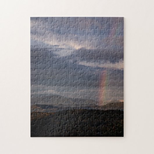 山の中に虹。 ジグソーパズル (縦)