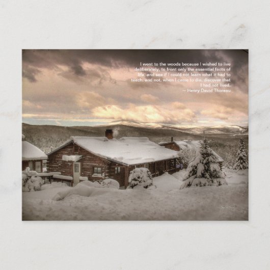 山の中のキャビンのスナグ:ソロー葉書 ポストカード (正面)