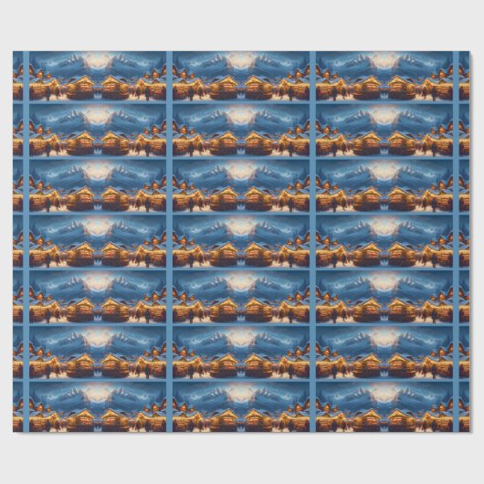 山の中のクリスマスマーケット ラッピングペーパー (フラット)