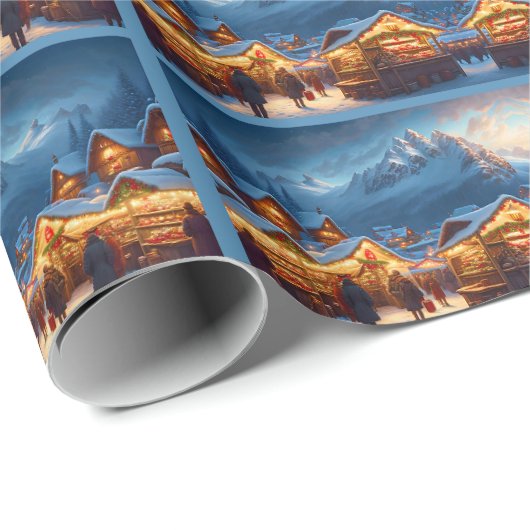 山の中のクリスマスマーケット ラッピングペーパー (ロールコーナー)