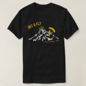 山の中のスキーアンプフライパラグライダー Tシャツ (デザイン正面)