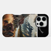 山の中のトラクター iPhoneケース (裏面横)
