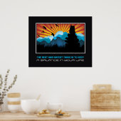 山の中のバランスストーンやる気を起こさせるプリント ポスター (キッチン)