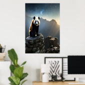 山の中のパンダ | AIアートポスター ポスター (ホームオフィス)