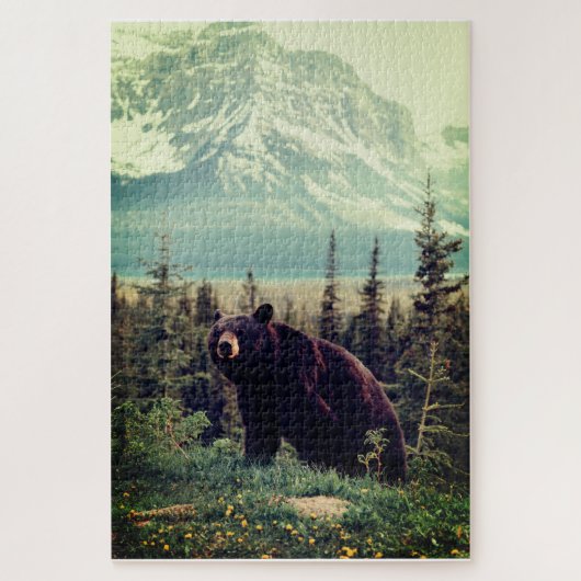 山の中のヒグマ ジグソーパズル (縦)