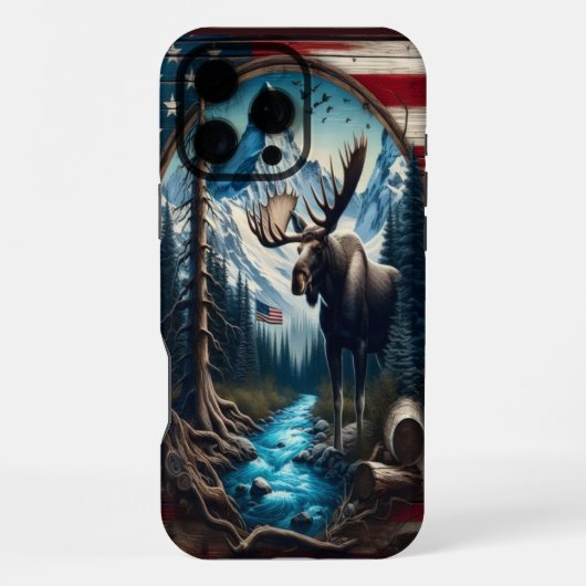 山の中のムース iPhoneケース (裏面)