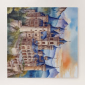 山の中のルネッサンス城。AI技術 ジグソーパズル (横)