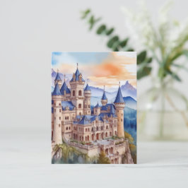 山の中のルネッサンス城。AI技術 ポストカード