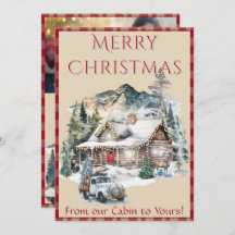 山の中のログキャビンChristmas 1写真