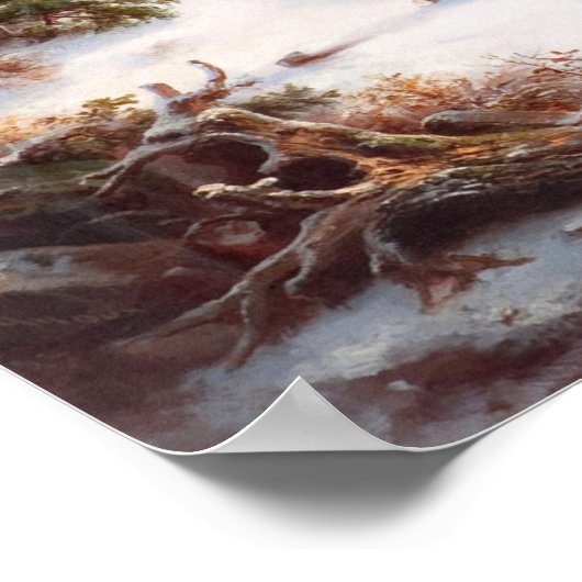 山の中の冬 ポスター (角)