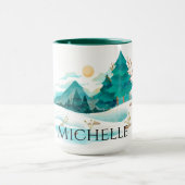 山の中の冬 マグカップ (中央)