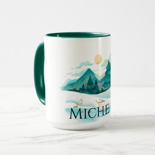 山の中の冬 マグカップ (正面左)