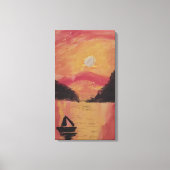 山の中の夕日 キャンバスプリント (正面)