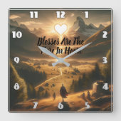 山の中の孤独 スクエア壁時計 (正面)