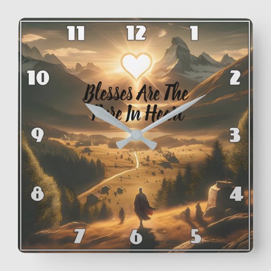 山の中の孤独 スクエア壁時計 (正面)