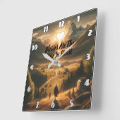 山の中の孤独 スクエア壁時計 (傾斜)