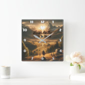 山の中の孤独 スクエア壁時計 (ホーム)