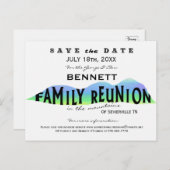 山の中の家族懇親会日付を保存 案内ポストカード (正面/裏面)