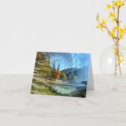 山の中の幻想….. カード (黄色い花)