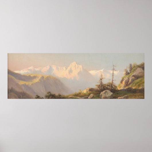 山の中の日没カールLafite ポスター (正面)