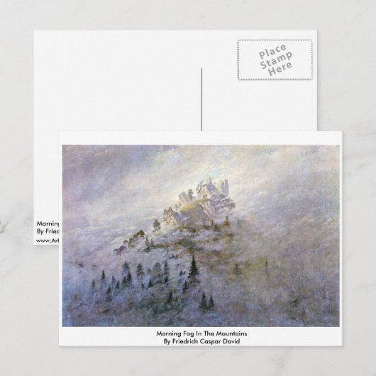 山の中の朝霧 ポストカード (正面/裏面)