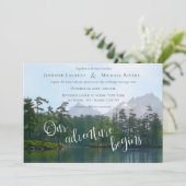 山の中の湖の私たちの冒険が始結婚まる 招待状 (スタンド正面)
