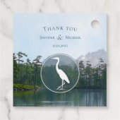 山の中の湖の素朴なヘロン結婚の フェイバータグ (裏面)