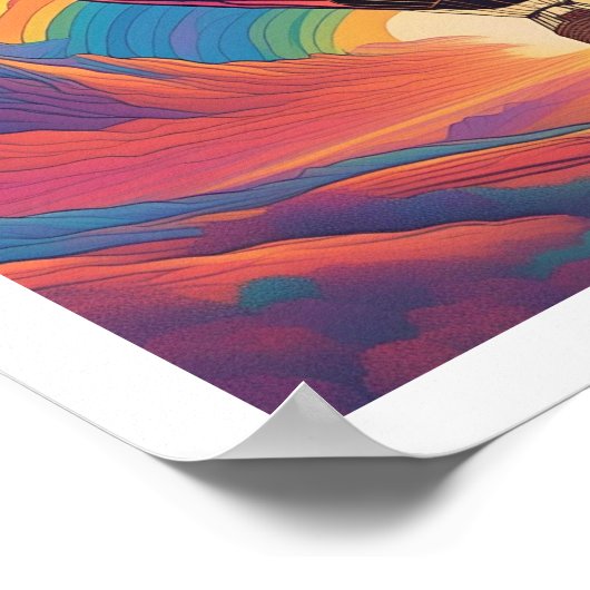 . .山の中の熱気球 ポスター (角)