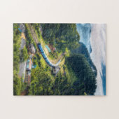 山の中の町の鉄道 ジグソーパズル (横)