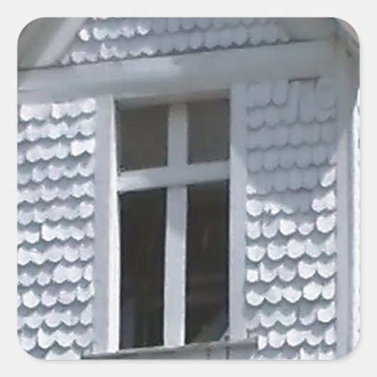 山の中の白い古い教会 スクエアシール (正面)