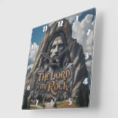 山の中の神の存在 スクエア壁時計 (傾斜)