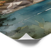 山の中の秋の水彩画ポスター ポスター (コーナー)