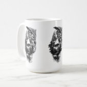 山の中の美しいフクロウ コーヒーマグカップ (正面左)