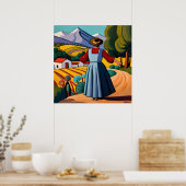 山の中の美しいメキシコの村 ポスター (キッチン)