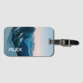 山の中の美しい日の出 ラゲッジタグ (正面横)