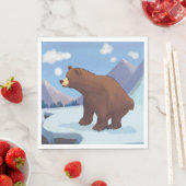 山の中の茶色の熊 スタンダードランチョンナプキン (インサイチュ)