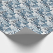 山の中の趣のあるクリスマス教会 ラッピングペーパー (角)