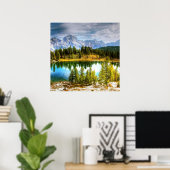 山の中の驚くべき自然ブルー湖 ポスター (ホームオフィス)