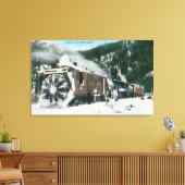 山の中を歩く雪の輪の風景 キャンバスプリント (インサイチュ (リビング))