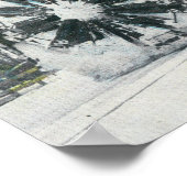 山の中を歩く雪の輪の風景 ポスター (角)