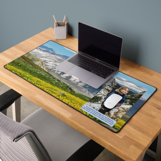 山の休暇パーソナライズ家族の写真かわいい デスクマット (オフィス2)