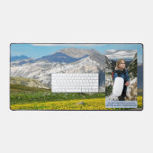 山の休暇パーソナライズ家族の写真かわいい デスクマット (キーボード&マウス)