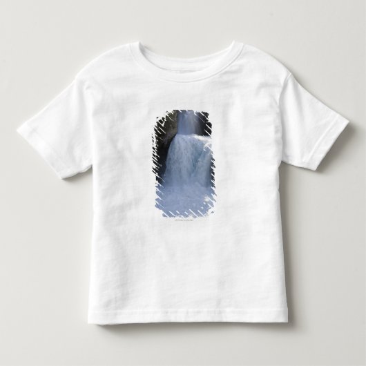 山の側面の滝の日光 トドラーTシャツ (正面)