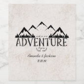 山の冒険がモノグラム結婚を始める ワインラベル (シングルラベル)