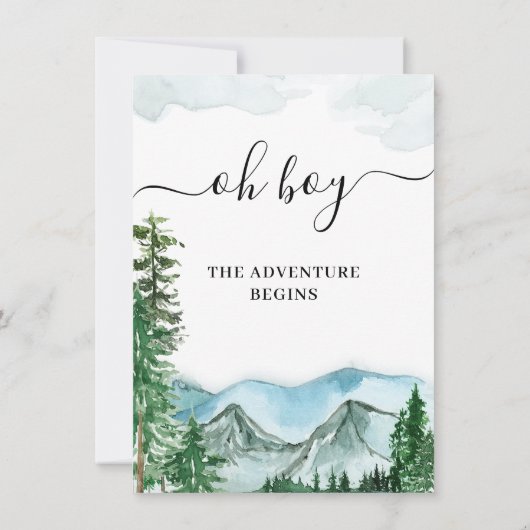 山の冒険が荒野を始める赤ちゃんシャワー 招待状 (裏面)